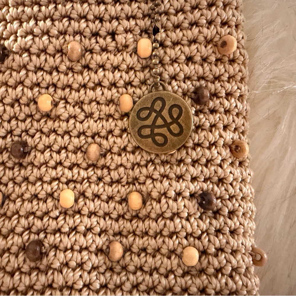 The Sak Crochet Beaded Shoulder Bag in Tan/ Khaki - Picture 3 of 9